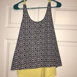 Navy blue and yellow tank top